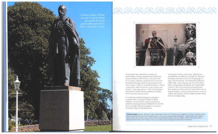 2016 Jersey Stamp Year Book (hardback) issued by Jersey Post with 28 images of contents