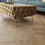 Velvet button-tufted coffee table with glass top Image 3