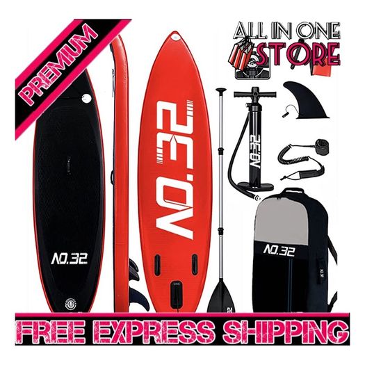 3m Inflatable Stand Up Paddle Board | Inflatable SUP Board Beginner's Surfboard Kit w/Adjustable Paddle | Air Pump w/Pressure Guage | Repair Kit | Premium Leash & Carry Backpack MULTIPLE COLOURS AVAILABLE (FREE SHIPPING)