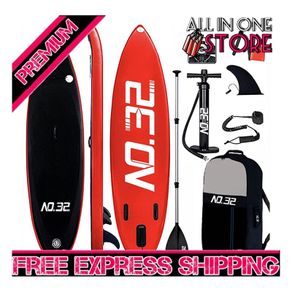 3m Inflatable Stand Up Paddle Board | Inflatable SUP Board Beginner's Surfboard Kit w/Adjustable Paddle | Air Pump w/Pressure Guage | Repair Kit | Premium Leash & Carry Backpack MULTIPLE COLOURS AVAILABLE (FREE SHIPPING)