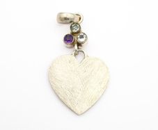 Amethyst, Quartz & Prasiolite Sterling Silver Pendant
