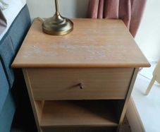 Wooden bedside locker with drawer