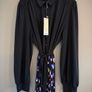 Love & Roses UK 16 Black Pleated Midi Dress Abstract Leopard Print Belted  Brand new with tags. Image 2