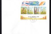 1993 Ireland Bangkok '93 overprinted on Orchids Commemorative Stamps Miniature Sheet (with larger top margin) with exhibition show cancel (Bangkok Stamp Exhibition) on plain cover