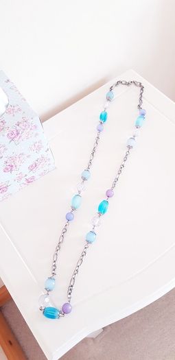 Necklace - Silver with Beads