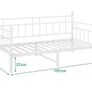 Single Daybed Frame 3ft Sofa Bed Steel Slats Platform Bed Frame 90x190 cm Children Bed For Living Room Guest Room,White Image 4