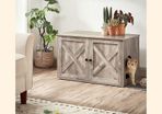 Litter box cabinet vintage brown litter box cabinet, cat cabinet with doors, for litter box, cat house, easy installation, vintage brown