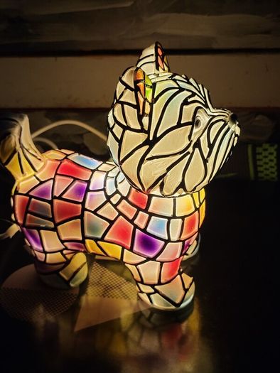 Yorkshire Terrier Stained Glass Resin Lamp
