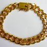 Men's Bracelet 18K  Gold Plated Cuban Link  Bracelet length 8" Image 6