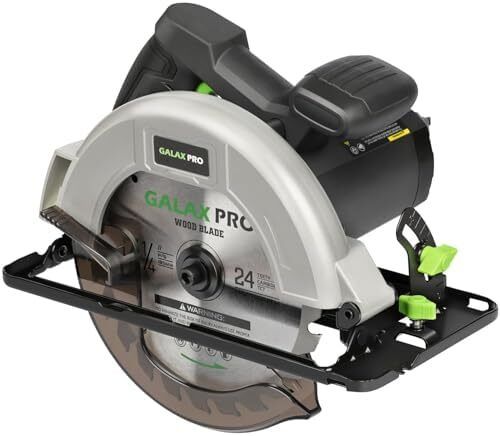 1400W Circular Saws, Max 6000 RPM Pure Copper Motor Electric Saws, Adjustable Cutting Depth and Angle: 62mm(90 )-48mm(45 ), Dust Collection System and 185mm Saw Blade