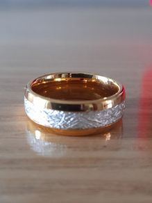 14ct gold plated Tungsten carbide ring size 10.5