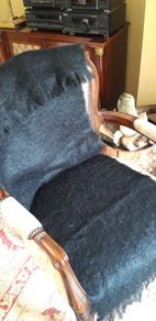 Beautiful Black Glen Cree Scotish Mohair Wool Wrap/Throw/Blanket