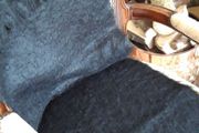 Beautiful Black Glen Cree Scotish Mohair Wool Wrap/Throw/Blanket