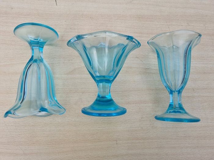 Vintage glass cups for ice cream and desserts