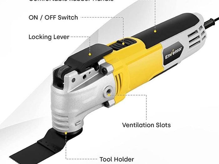 300W 15000 22000 OPM Electric Corded Multi Tool, 6 Variable Speeds, 3 Degree Oscillation Angle, Quick-fit Blade Design, with 28pcs Accessories for Cutting, Sanding, Scraping (FREE POSTAGE)