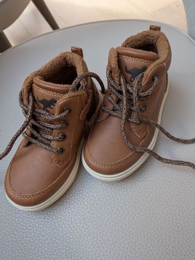 next tan boys high top fluffy boots