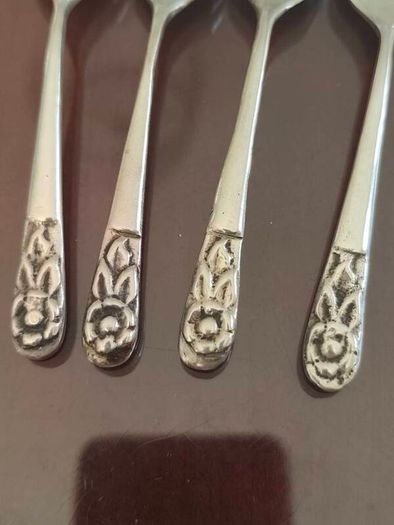 Solid silver Mexico floral teaspoon