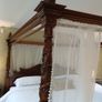 Four poster carved Indonesian bed super king incl bedside tables and dresser Image 6