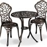 French Country Style Bistro Set Antique Black  Bronze White  Finish Image 2