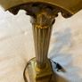 Vintage Brass Corinthian Column Table Lamp Fair Condition Working Image 6