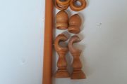 Wooden Curtain Pole set including 17 wooden rings