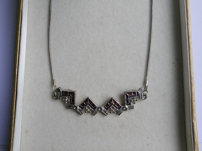 Vintage Silver 925 Jerusalem Cross Necklace Open Pendant Sterling Plated Holy Chain