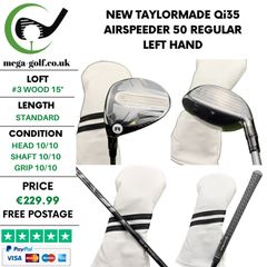 New Taylormade Qi35 #3 Wood 15 Degree / Airspeeder 50 Regular / Left Hand