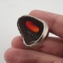 Antique Red Zirconia Ring  Rustic Brass Statement Jewellery Image 3