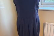 Paul Costelloe Collection Shift / Sleeveless Navy Dress with Signature Lining - Size 12