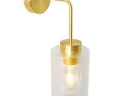 Art Deco Wall Light Gold with Glass