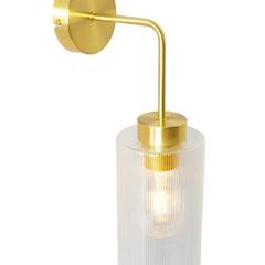 Art Deco Wall Light Gold with Glass