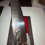 Japanese Damascus Kiritsuke Yanagiba Knife Ebony Handle Gift Box Image 4