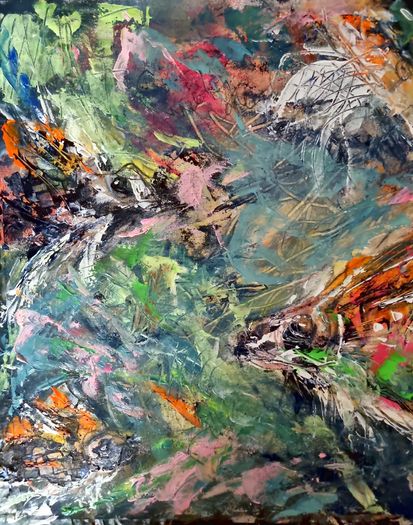 ArtH2O 2025 Breaking the Current Diptych Abstract