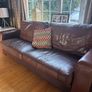 Brown leather couch Image 2