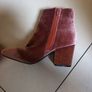 Primark  Pink Velvet Overlay Ankle Boots. S.6 Image 2