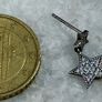 Vintage 925 Sterling Silver CZ Star Drop Earrings Image 3