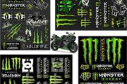 4-Piece Monster Energy Sticker Motorcycle Cool Motorcycle Helmet Sticker - Stickers for Motorcycles, Skateboards, Cars and Off-Road Bikes