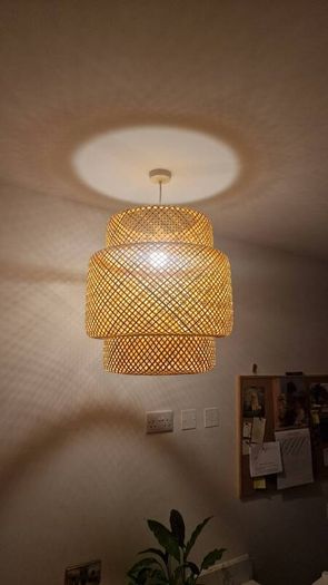 Rattan pendant light cover