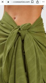 sarong CHECK TASSEL SARONG olive green Accessorize New
