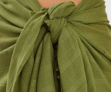 sarong CHECK TASSEL SARONG olive green Accessorize New