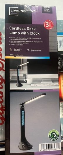 Cordless Desk led Lamp witch clock alarm calendar temperature usb