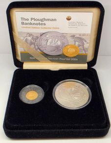Ireland 2009 Gold and Silver Proof Ploughman Coin Set in Original Holder with COA