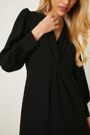 Dorothy Perkins Black Twist Front Dress. Size 14. New