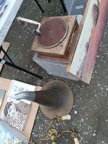 Antique Kingfisher Horn Gramophone