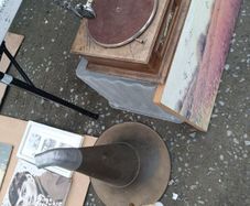 Antique Kingfisher Horn Gramophone