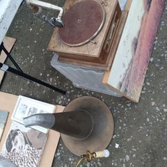 Antique Kingfisher Horn Gramophone