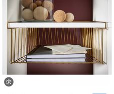 Ikea Kallax wire baskets brass colour