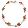 Vintage 925 Sterling Silver & Natural Baltic Amber Minimalist Bracelet Image 2