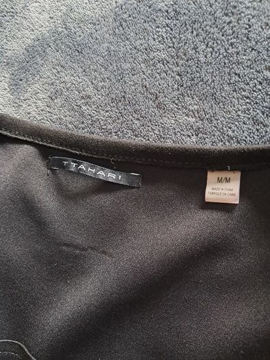 women's long jacket faux suede leather size M.   T Tahari