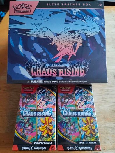 Pokemon Tcg Mega Evolution Chaos Rising Etb Plus X2 Booster Bundle Boxes Sealed